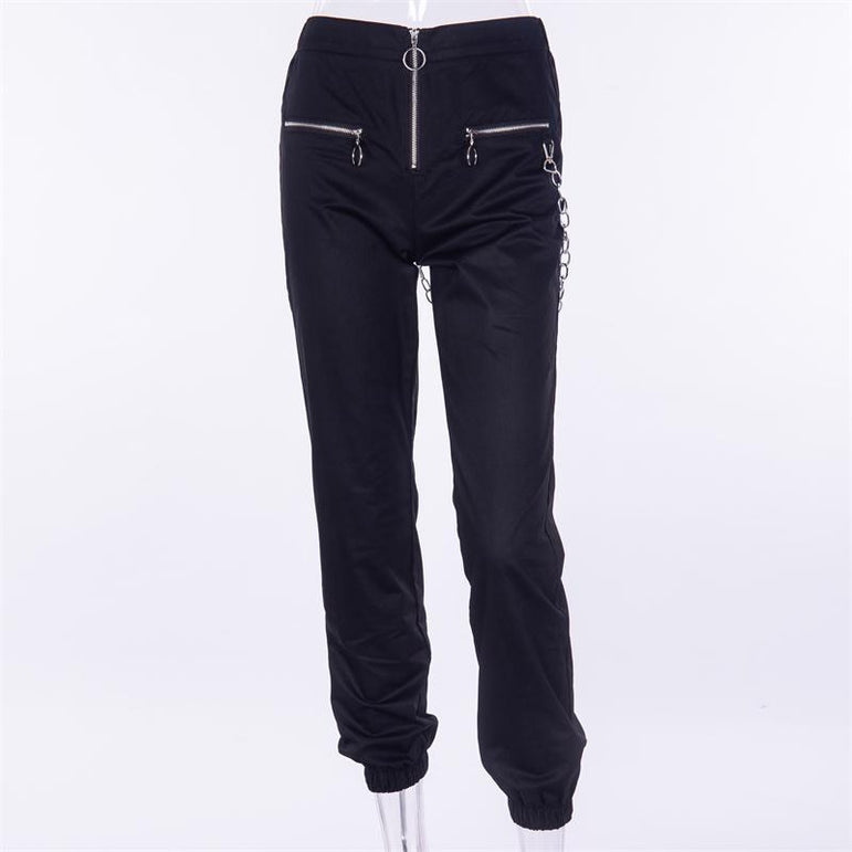 Zipper Streetwear Women Casual Harem pants