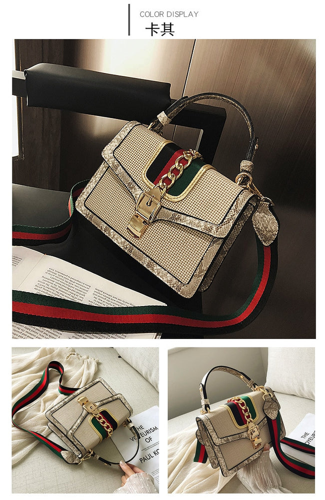 Small Crocodile Print Flap Bags