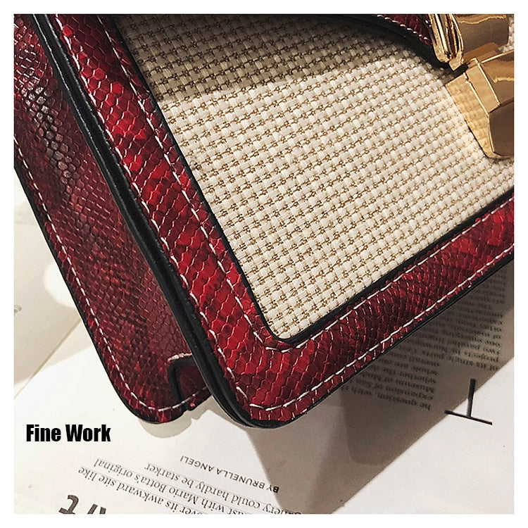 Small Crocodile Print Flap Bags