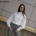 Vintage Lantern Sleeve Thicken Women Shirt Blouses