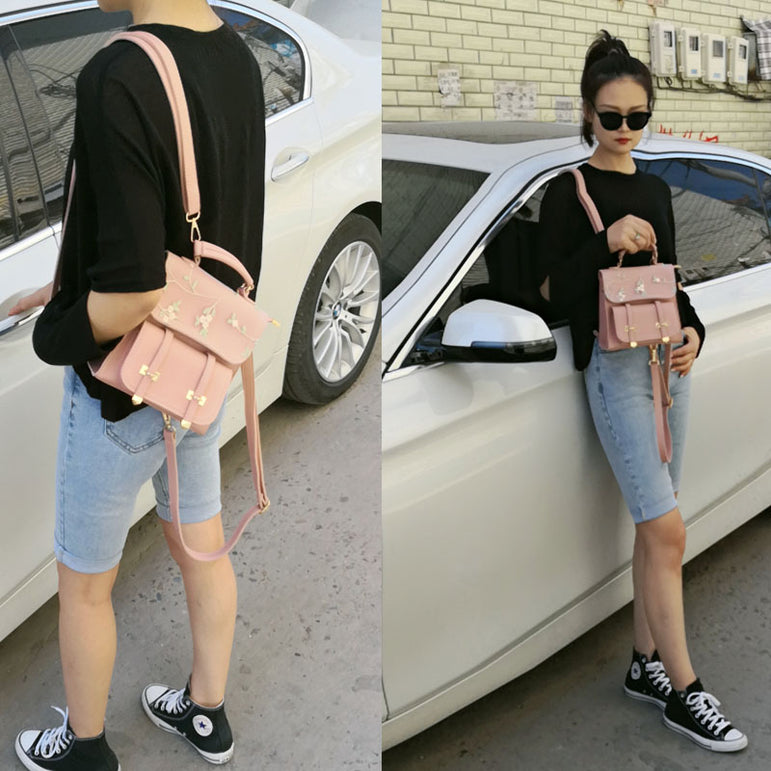 Teenage Girls High Quality Leather Backpack