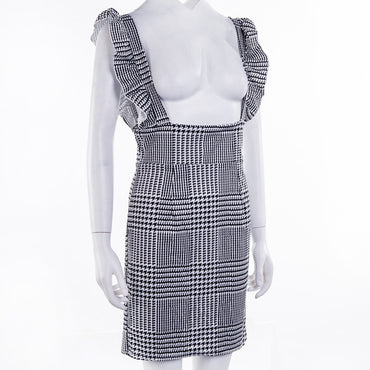 Frill Ruffle Pinafore High Waist Party Mini Dress