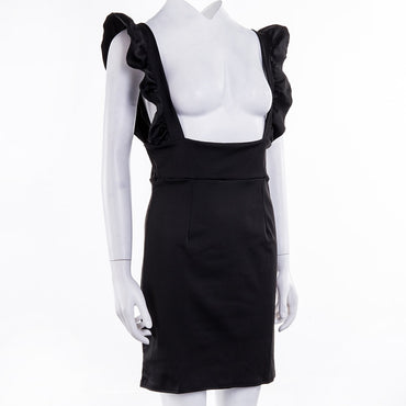 Frill Ruffle Pinafore High Waist Party Mini Dress