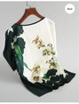 Women Silk Satin Plus Size Floral Blouse