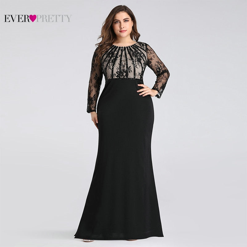 Plus Size Evening Pretty Elegant Mermaid Lace Dress