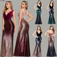 Sleeveless Mermaid Burgundy Long Evening Dresses