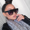 Flat Top Oversized Women Retro Sunglasses