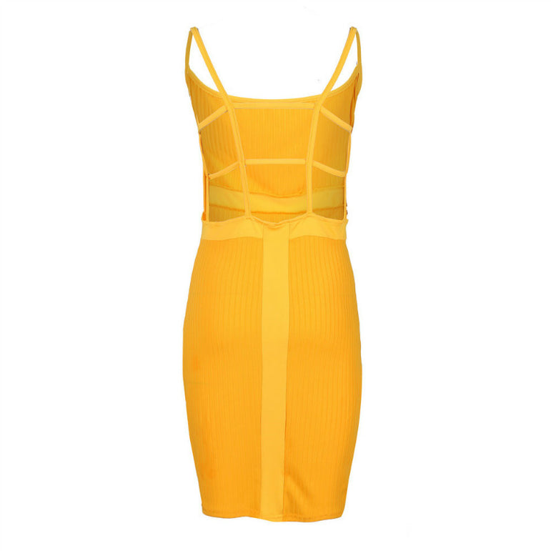Bandage Hollow Out Sleeveless Backless Club Dress