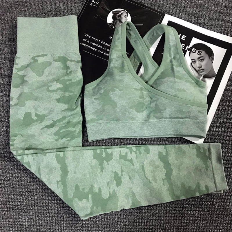 Camouflage Yoga Set Gym Fitness Clothing