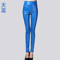 Autumn Winter Women Thin Velvet PU Leather Pants