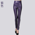 Autumn Winter Women Thin Velvet PU Leather Pants