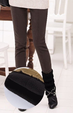 Winter Warm Women Stretch Elastic Pencil Pants
