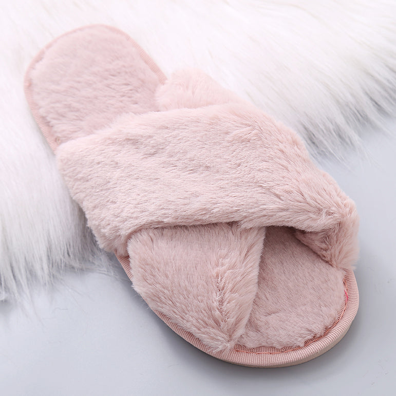 Winter Women House Faux Fur Fashion Slippers