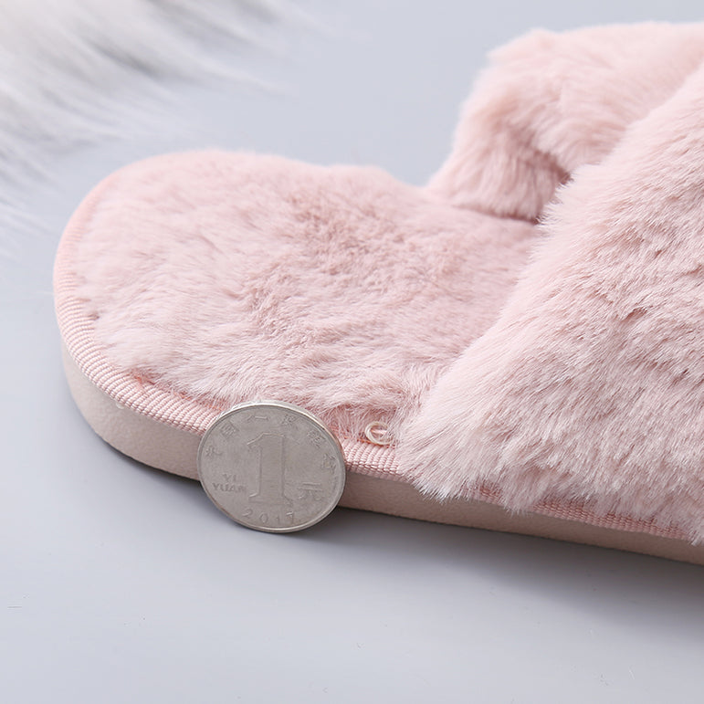 Winter Women House Faux Fur Fashion Slippers