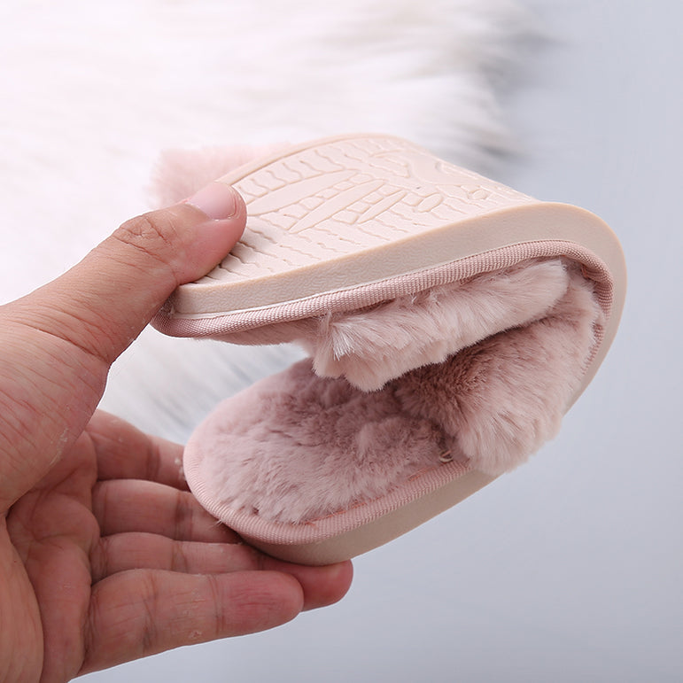 Winter Women House Faux Fur Fashion Slippers