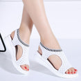 Toe Wedges Women Summer Breathable Knitting Sandals