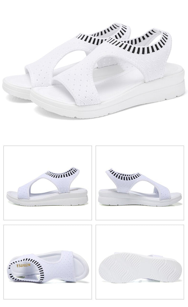 Toe Wedges Women Summer Breathable Knitting Sandals
