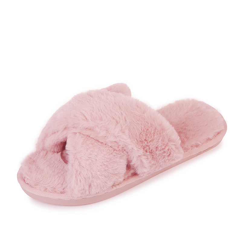 Winter Women House Faux Fur Fashion Slippers