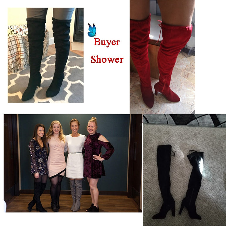 Sexy Party Fashion Leather Over Knee Heels Boots