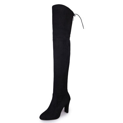 Sexy Party Fashion Leather Over Knee Heels Boots