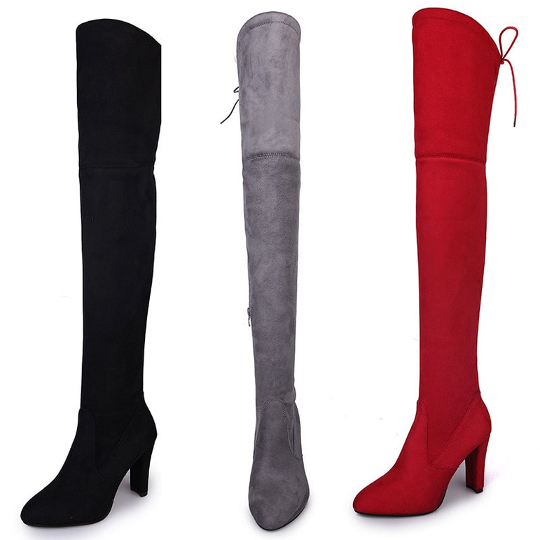 Sexy Party Fashion Leather Over Knee Heels Boots