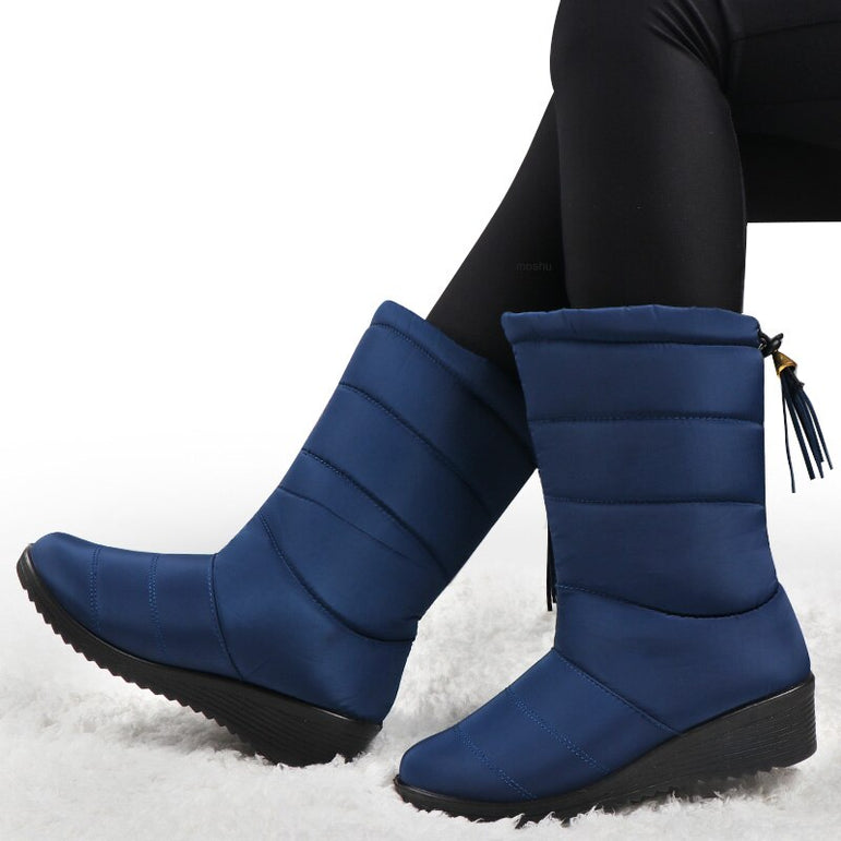 Mid-Calf Down Waterproof Ladies Snow Boat