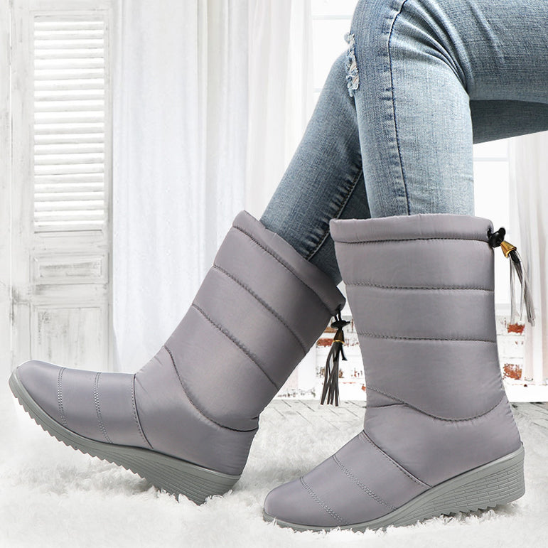 Mid-Calf Down Waterproof Ladies Snow Boat