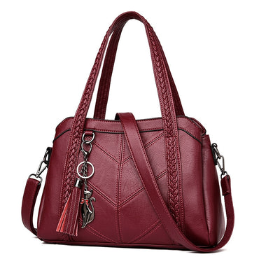 Genuine Leather Tote Tassel Shoulder Bags