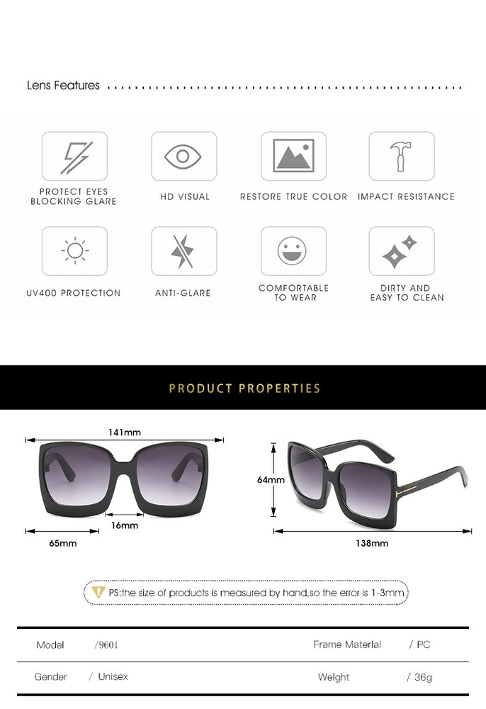 Oversized Women Gradient Sunglasses