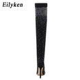Crystal Stretch Fabric Sock Boots