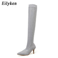 Crystal Stretch Fabric Sock Boots