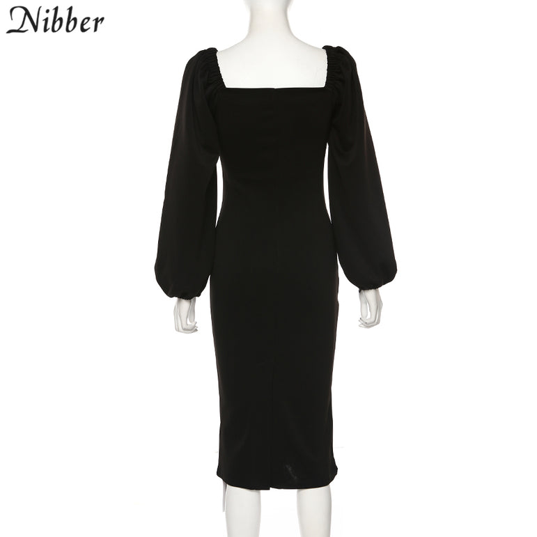 V Neck off shoulder Elegant midi dress