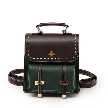 Pu Leather Preppy Women Famous Backpack