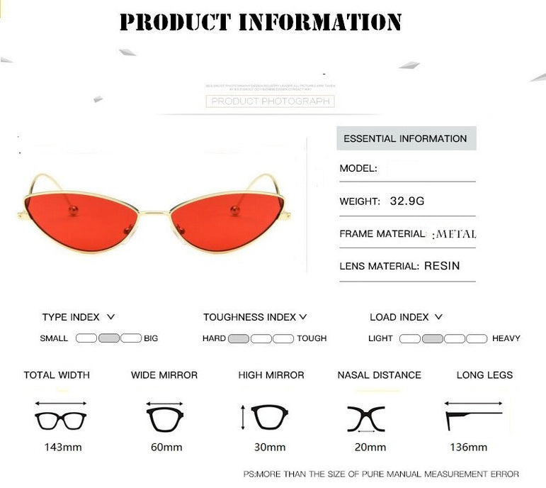 Cat eye Brand Design Metal Frame Sunglasses
