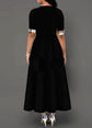 Casual Irregular Plaid Print Button Maxi Dress