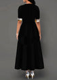 Casual Irregular Plaid Print Button Maxi Dress