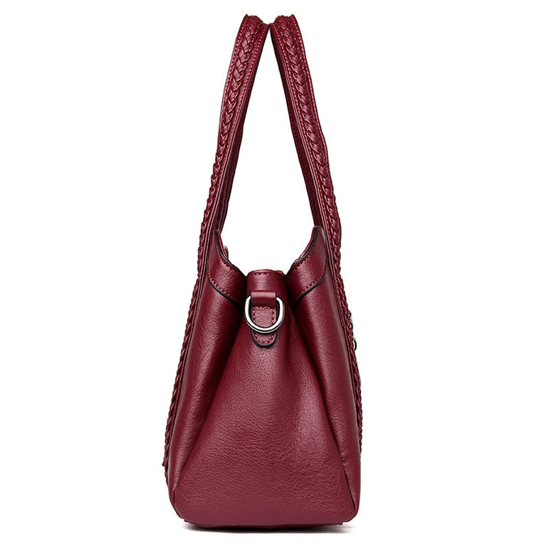Genuine Leather Tote Tassel Shoulder Bags