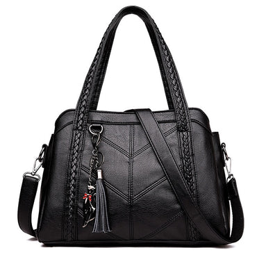 Genuine Leather Tote Tassel Shoulder Bags