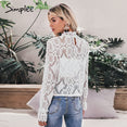 Elegant Lace Shirt Sexy Hollow Blouse