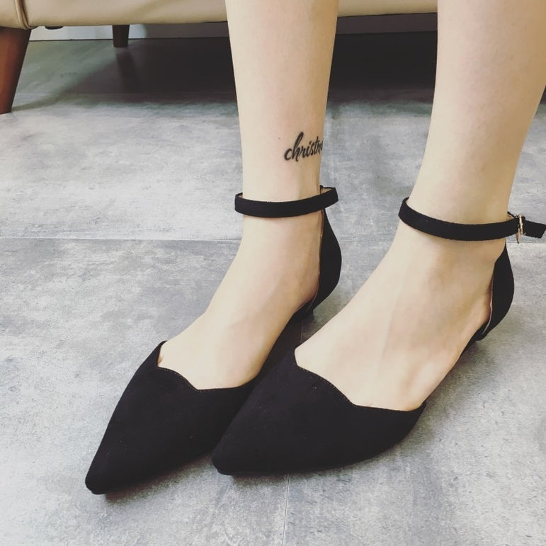 Sexy Women Buckle Strap Low Heels Pumps
