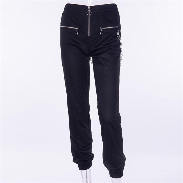 Zipper Streetwear Women Casual Harem pants