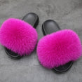 Warm Fox Fur Slippers For Women Slides Flip Flop
