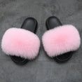Warm Fox Fur Slippers For Women Slides Flip Flop