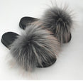 Warm Fox Fur Slippers For Women Slides Flip Flop