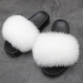 Warm Fox Fur Slippers For Women Slides Flip Flop