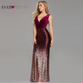 Sleeveless Mermaid Burgundy Long Evening Dresses