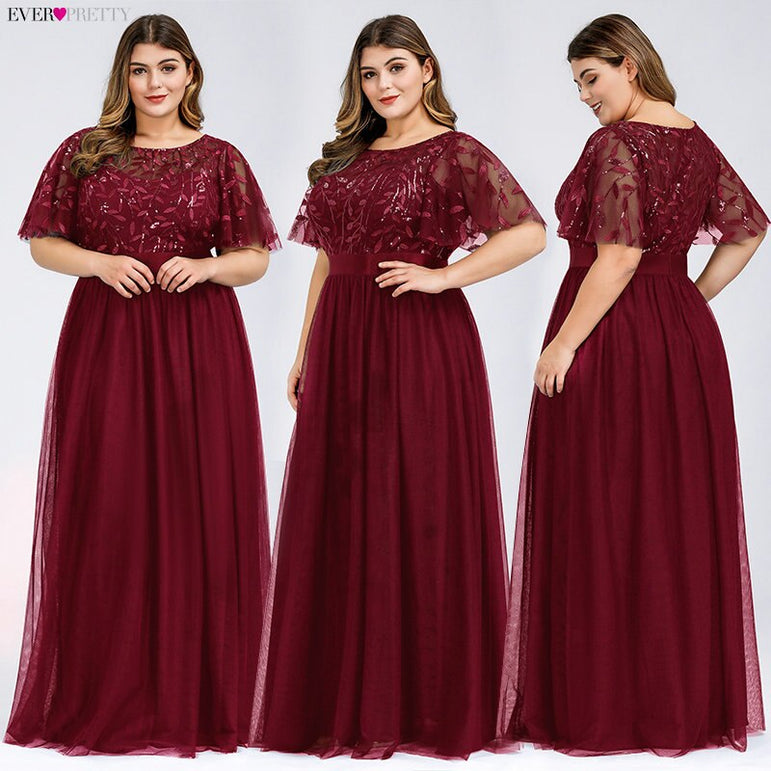 Plus Size Sequined Evening Dresses