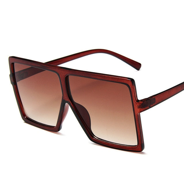 Plastic Oversized Women Square Sunglasses