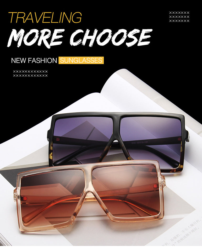 Plastic Oversized Women Square Sunglasses