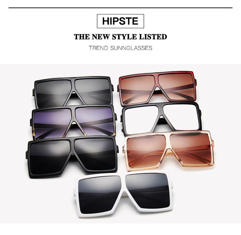 Plastic Oversized Women Square Sunglasses